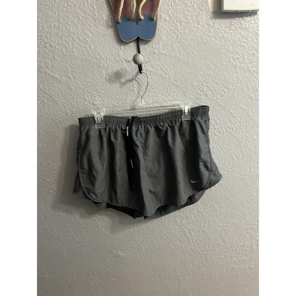 Nike DRI-FIT‎ Womens Running Brief Lined Shorts Gray Size XL